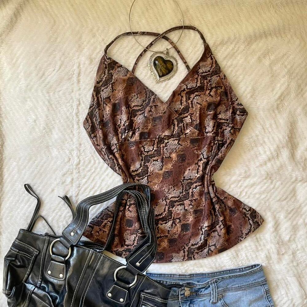 Vintage 2000s snake print tank